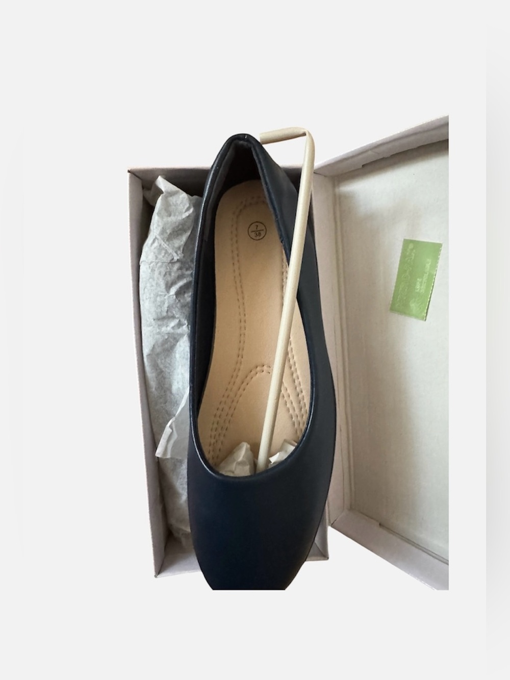 Women's Navy Ballet Flats - Picture 8 of 9